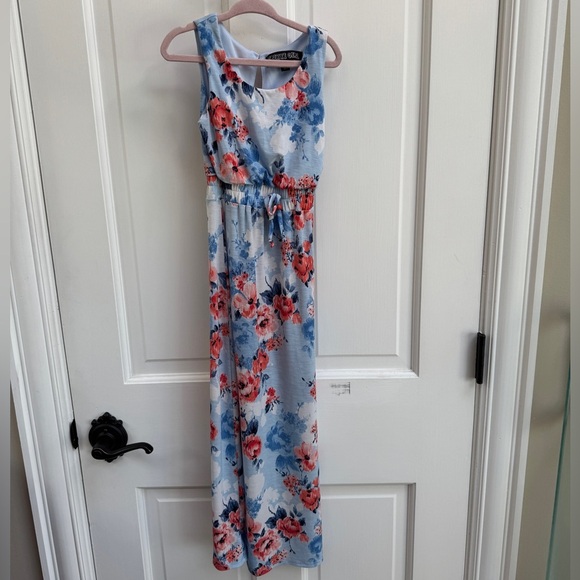 NWOT Trixxi Girl 3T XXS Floral Print Sleeveless Maxi Dress - Picture 1 of 5